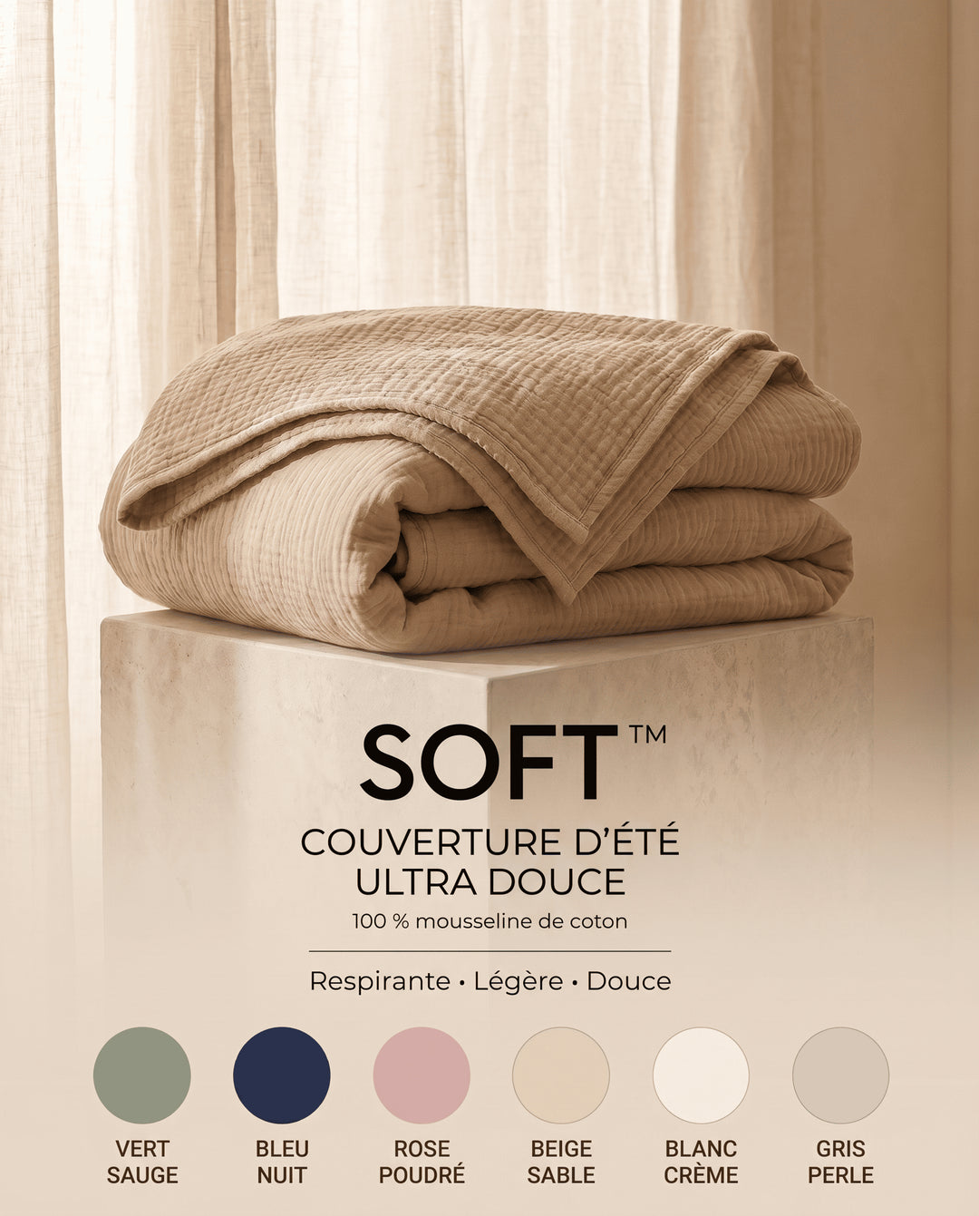SOFT™ - Couverture d'Été ultra légère en mousseline