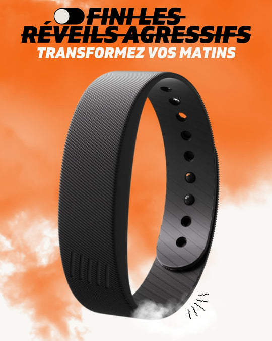 Bracelet réveil vibrant WAKE™ noir - Réveil silencieux sans stress avec 14 jours d'autonomie