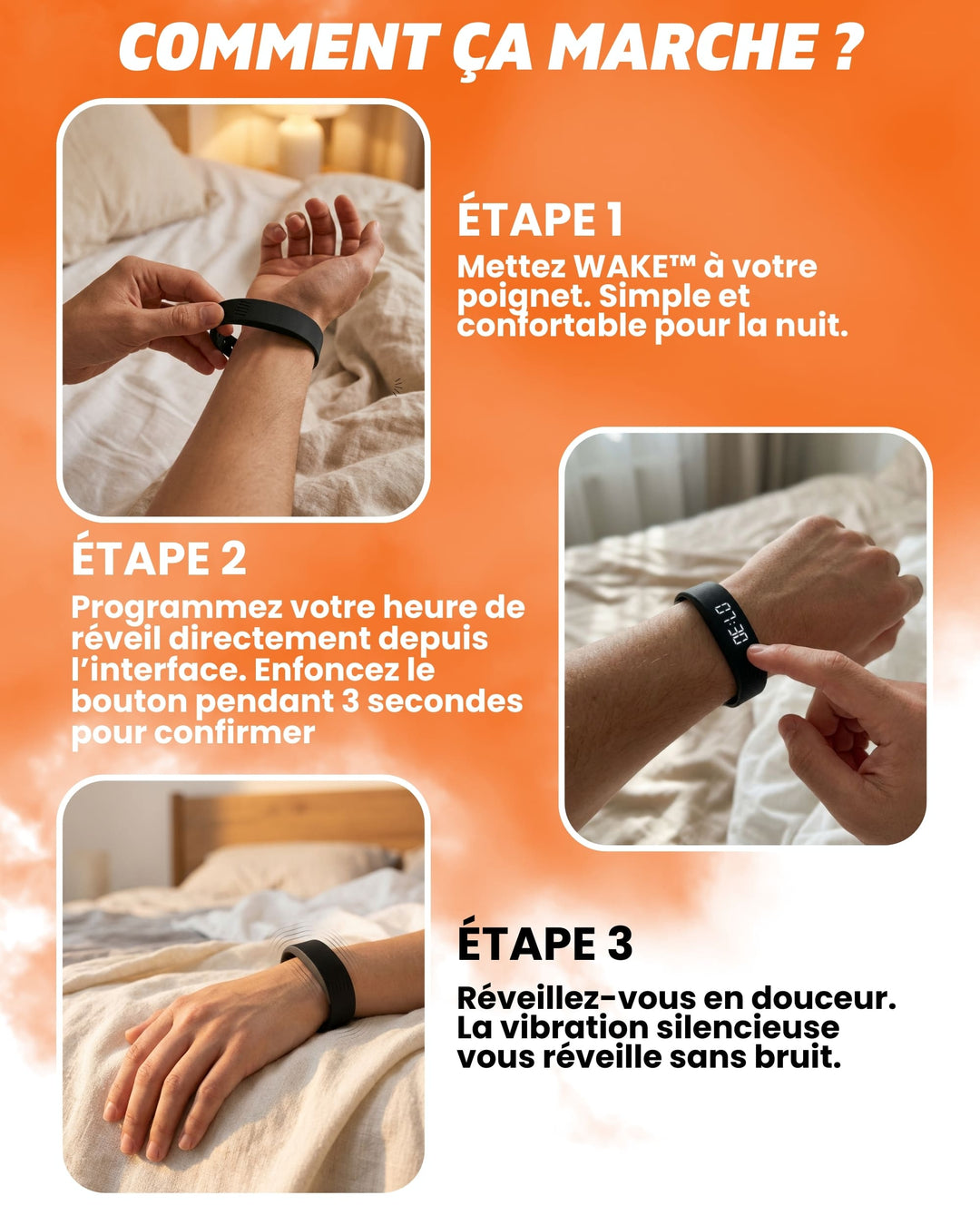 WAKE™ - Le réveil vibrant sans stress