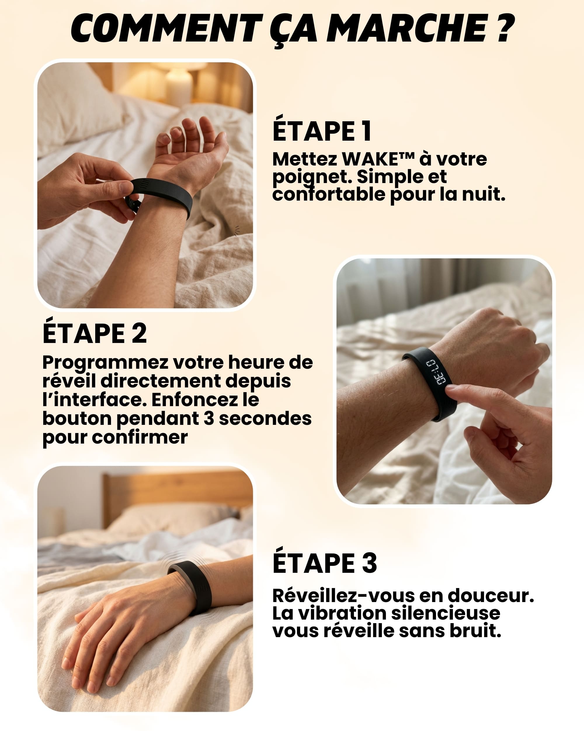 WAKE™ - Le réveil vibrant pour les adultes