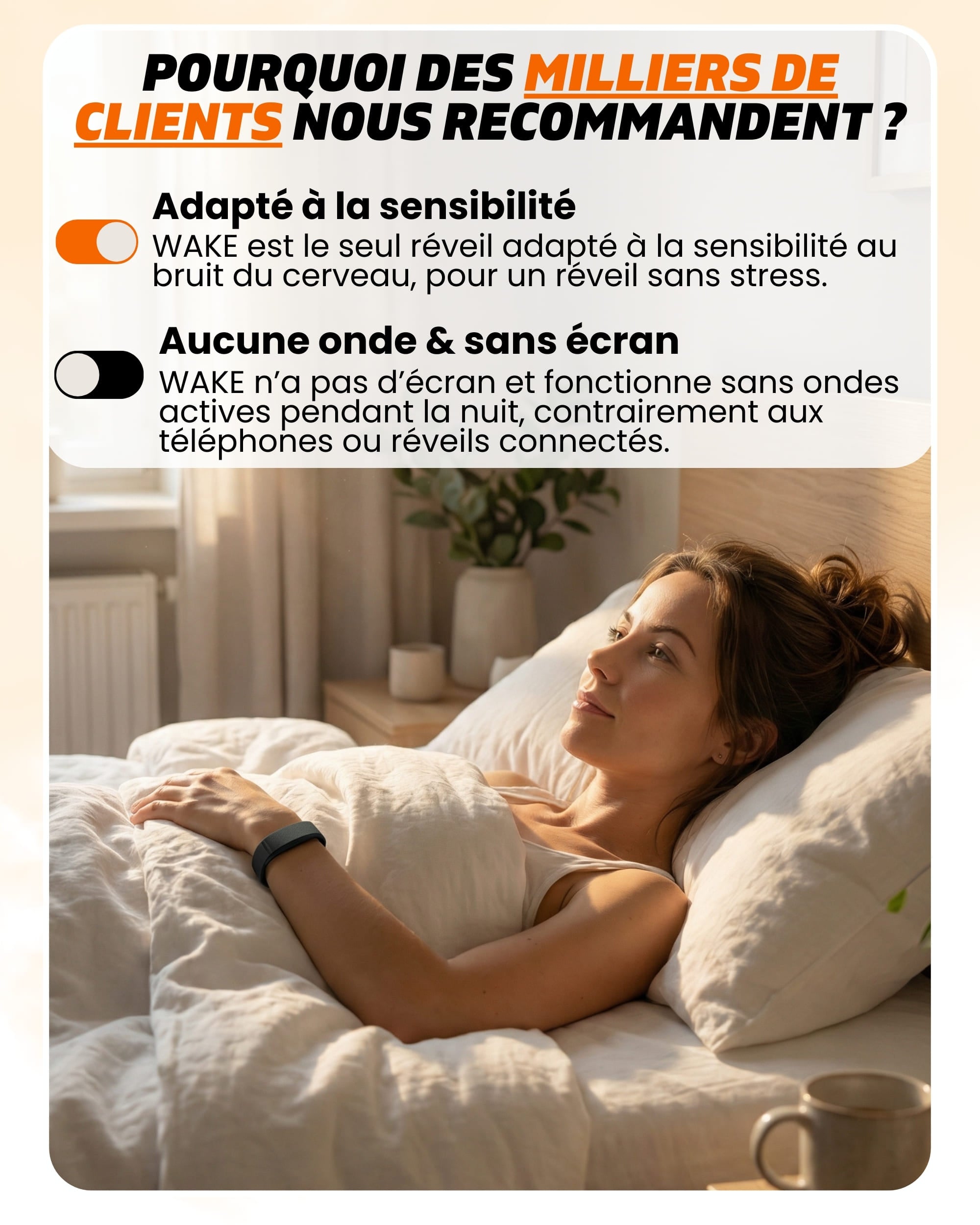 WAKE™ - Le réveil vibrant pour les adultes